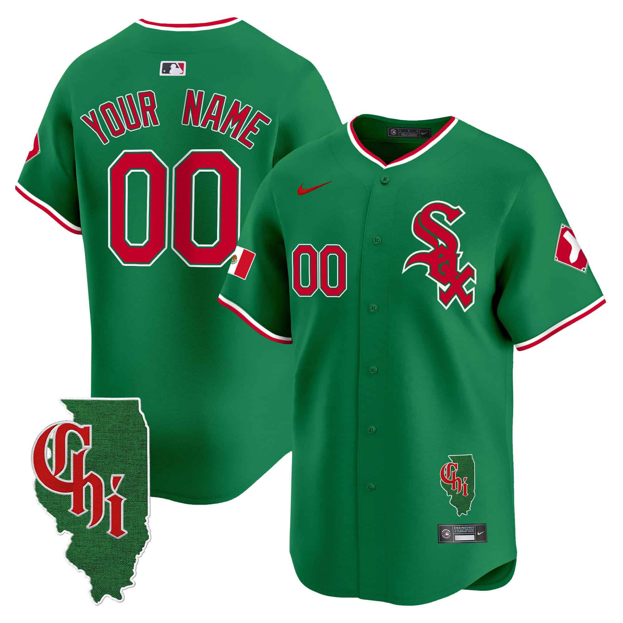 Men Chicago White Sox Green 2024 Nike Mexico Vapor Premier Limited Custom MLB Jersey